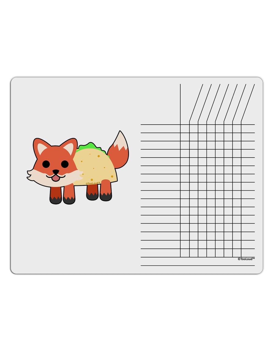 Cute Taco Fox Chore List Grid Dry Erase Board-Dry Erase Board-TooLoud-White-Davson Sales