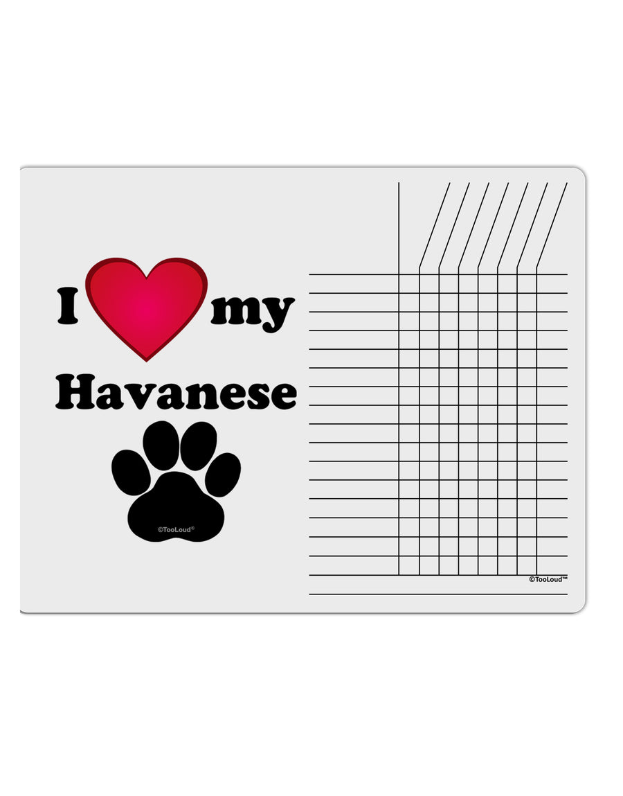 I Heart My Havanese Chore List Grid Dry Erase Board by TooLoud-TooLoud-White-Davson Sales