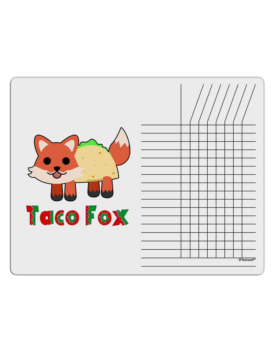 Cute Taco Fox Text Chore List Grid Dry Erase Board-Dry Erase Board-TooLoud-White-Davson Sales