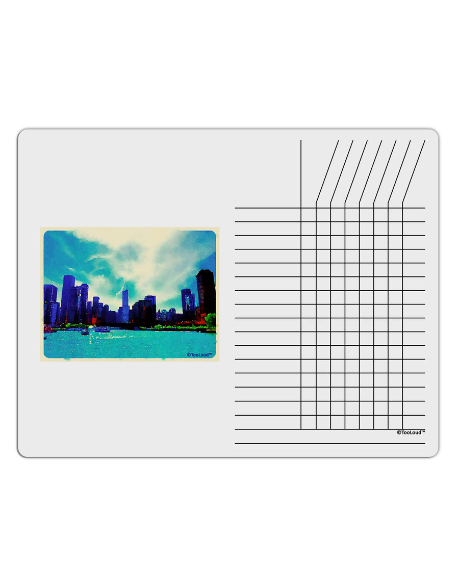 Chicago Skyline Watercolor Chore List Grid Dry Erase Board-Dry Erase Board-TooLoud-White-Davson Sales