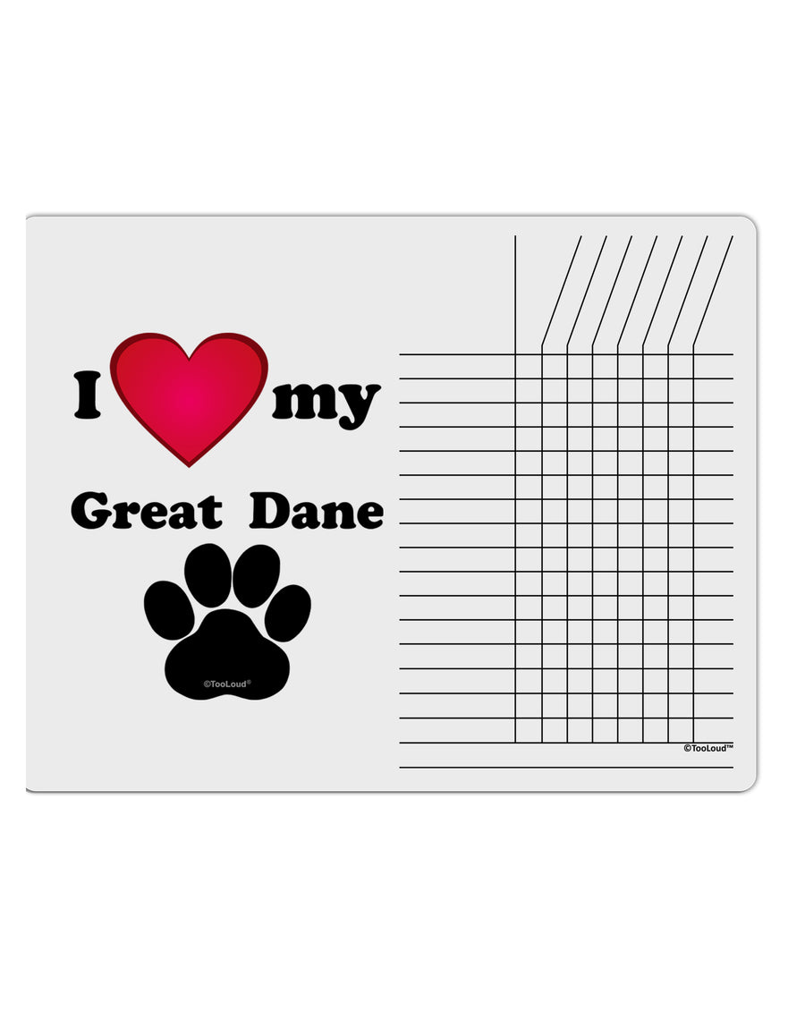 I Heart My Great Dane Chore List Grid Dry Erase Board by TooLoud-TooLoud-White-Davson Sales