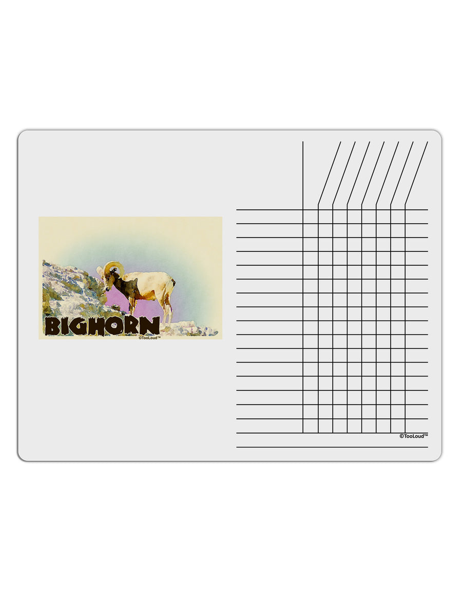 Bighorn Ram WatercolorText Chore List Grid Dry Erase Board-Dry Erase Board-TooLoud-White-Davson Sales