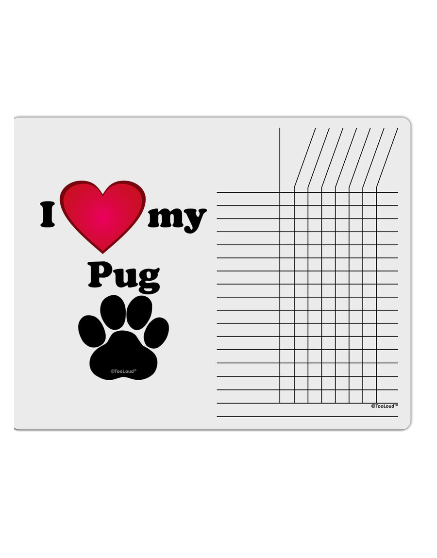 I Heart My Pug Chore List Grid Dry Erase Board by TooLoud-TooLoud-White-Davson Sales
