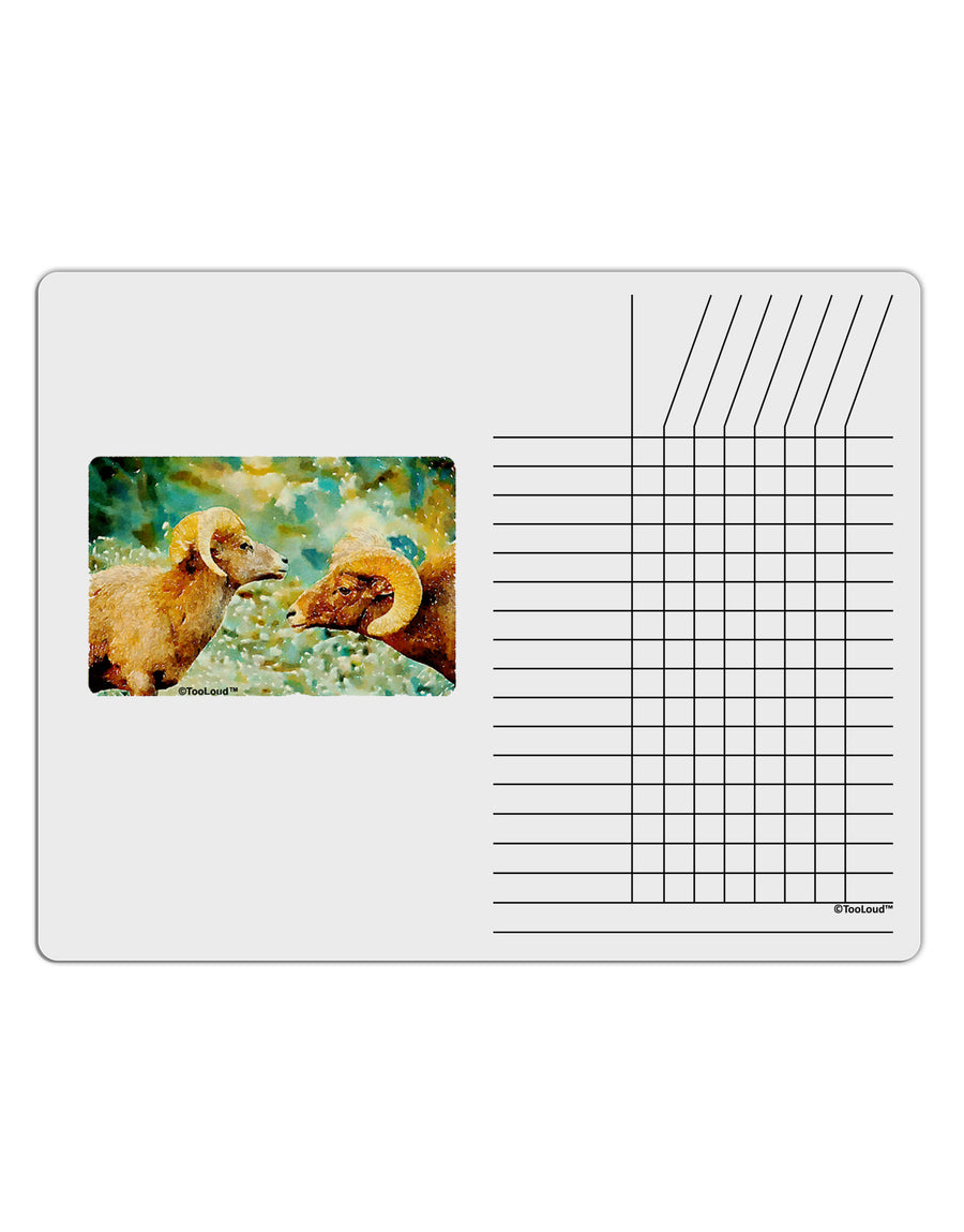 Two Bighorn Rams Watercolor Chore List Grid Dry Erase Board-Dry Erase Board-TooLoud-White-Davson Sales