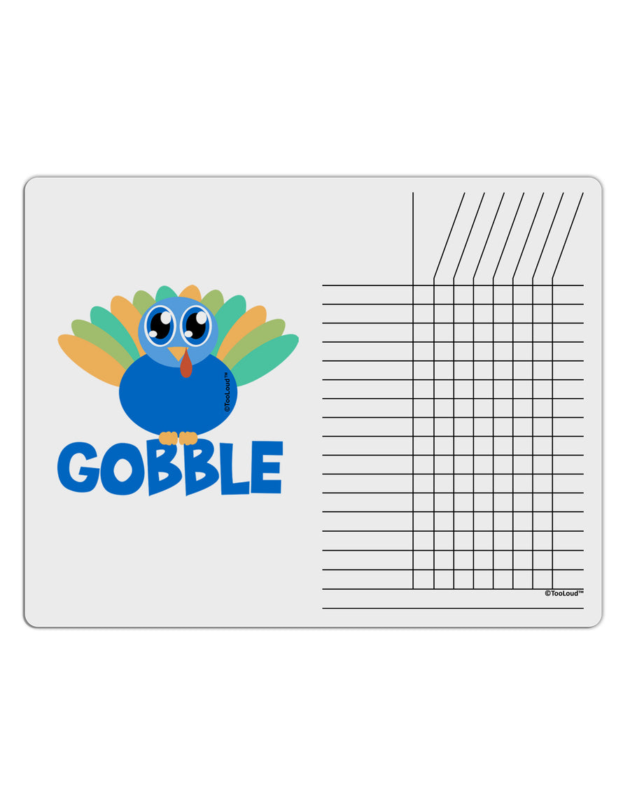 Cute Gobble Turkey Blue Chore List Grid Dry Erase Board-Dry Erase Board-TooLoud-White-Davson Sales