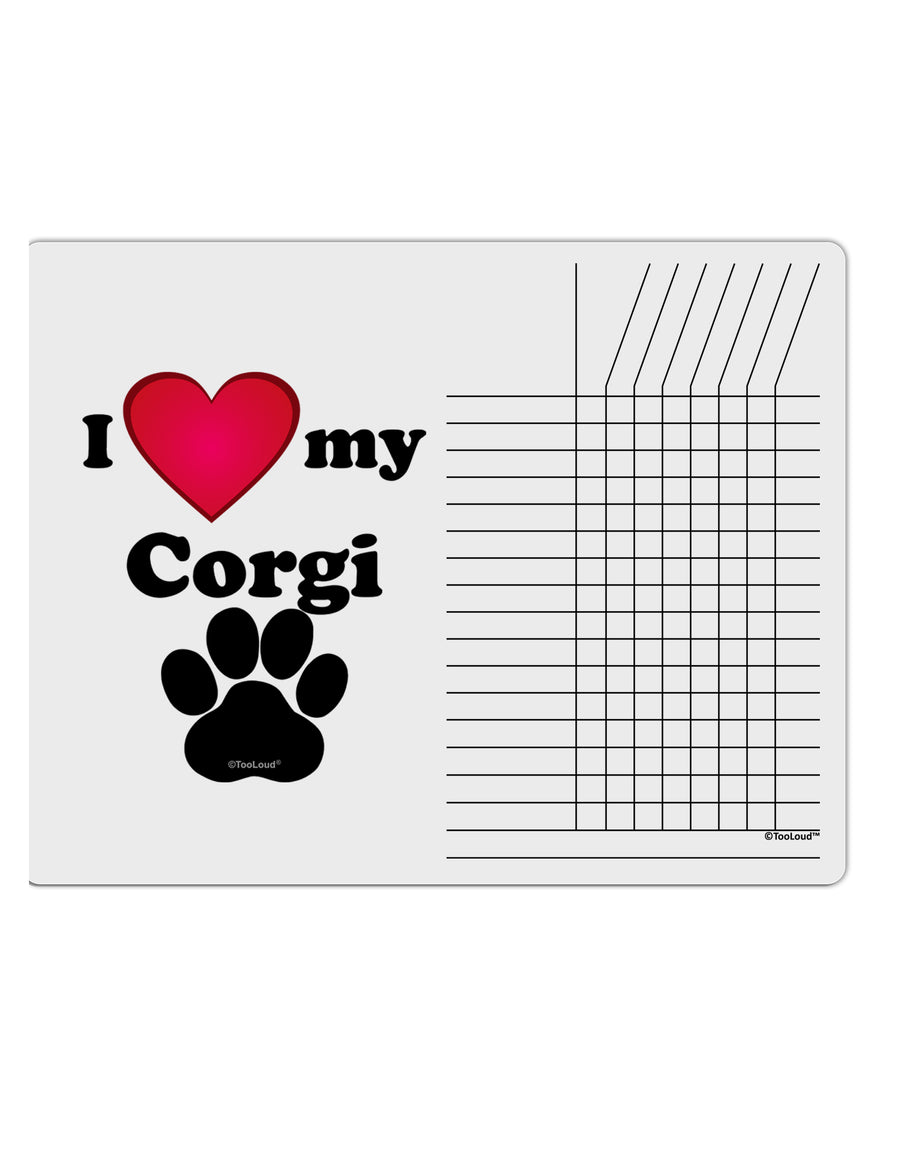 I Heart My Corgi Chore List Grid Dry Erase Board by TooLoud-TooLoud-White-Davson Sales