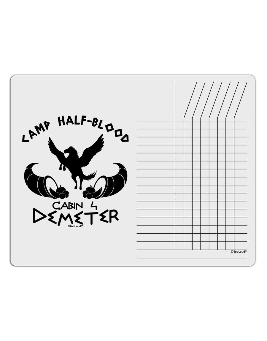 Cabin 4 Demeter Camp Half Blood Chore List Grid Dry Erase Board-Dry Erase Board-TooLoud-White-Davson Sales