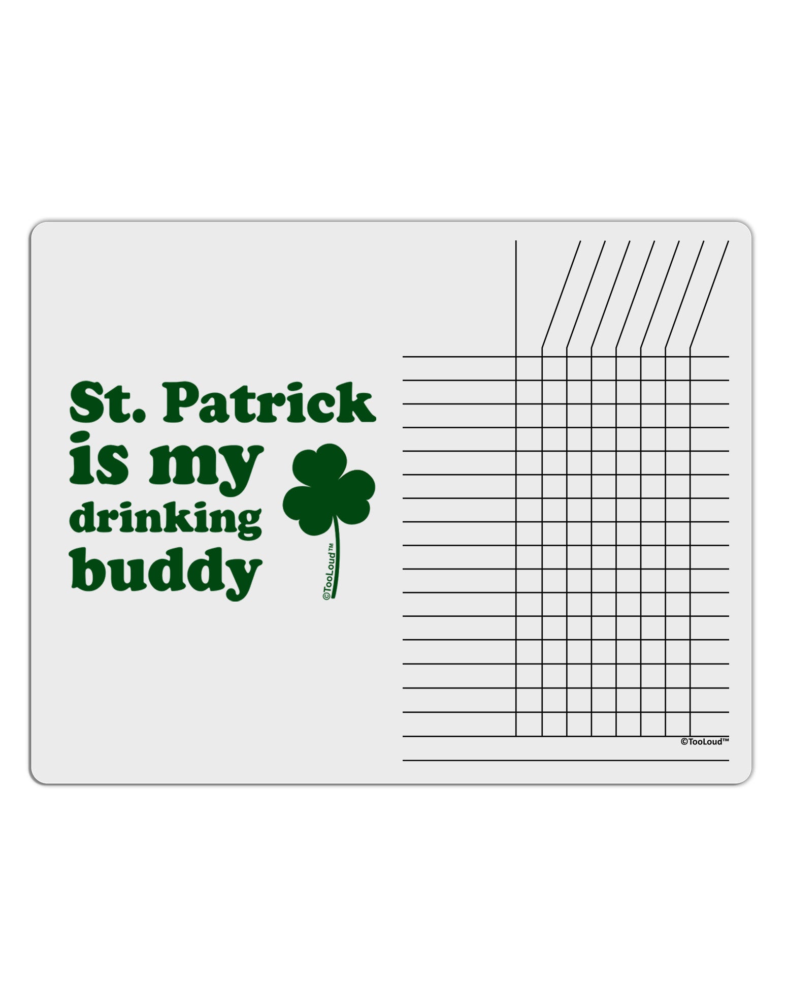 St Patrick is my Drinking Buddy Chore List Grid Dry Erase Board-Dry Erase Board-TooLoud-White-Davson Sales