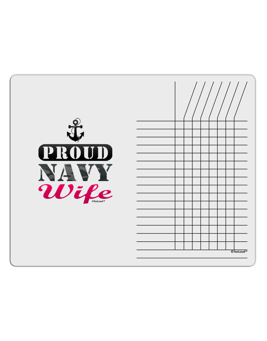 Proud Navy Wife Chore List Grid Dry Erase Board