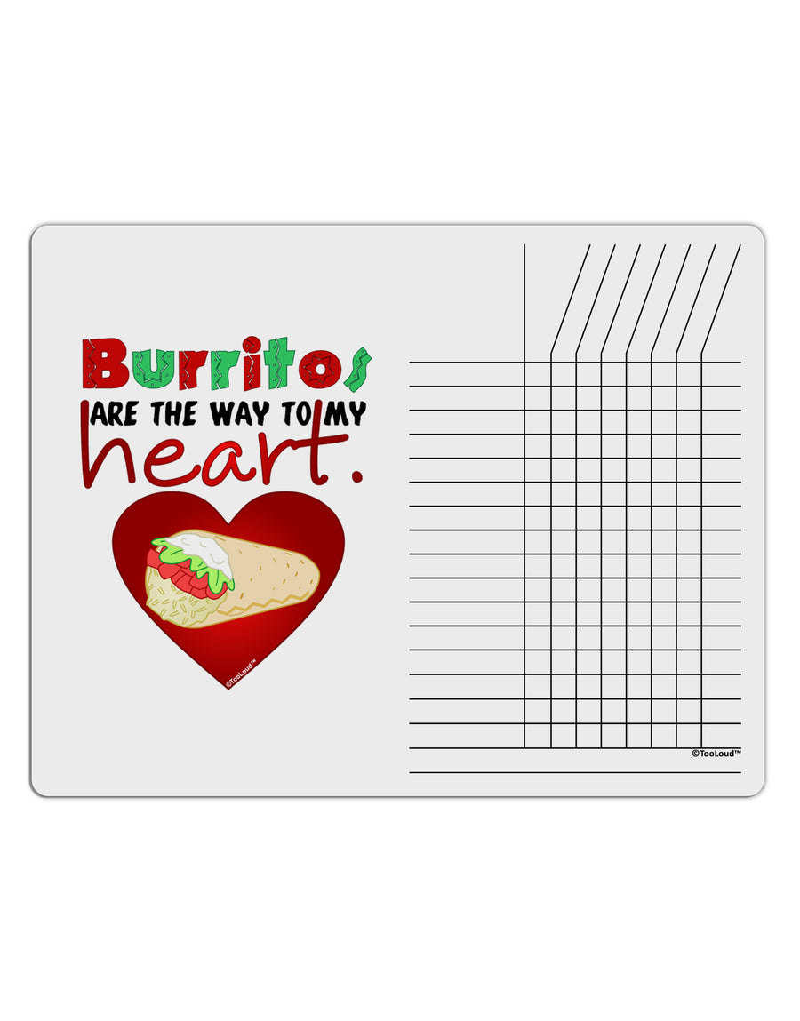 Burritos Are the Way To My Heart Chore List Grid Dry Erase Board-Dry Erase Board-TooLoud-White-Davson Sales