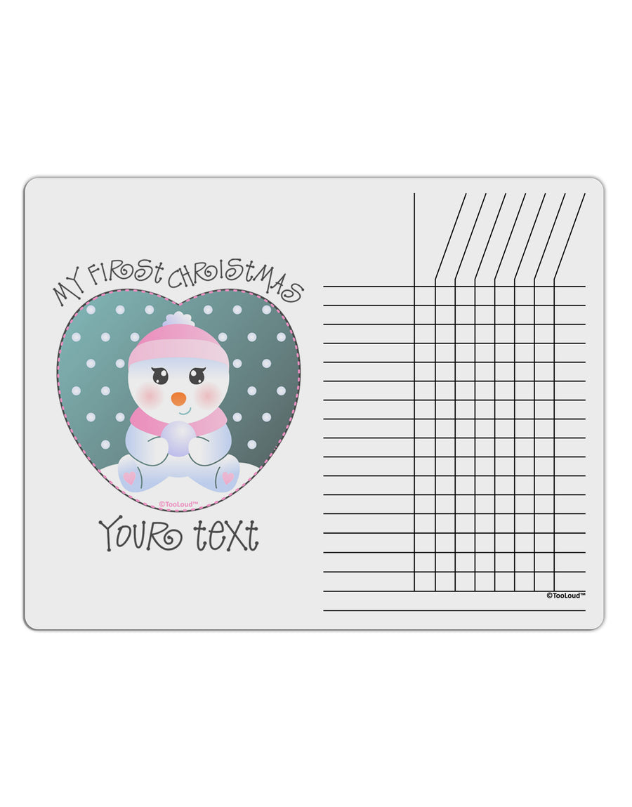 Personalized My First Christmas Snowbaby Girl Chore List Grid Dry Erase Board-Dry Erase Board-TooLoud-White-Davson Sales