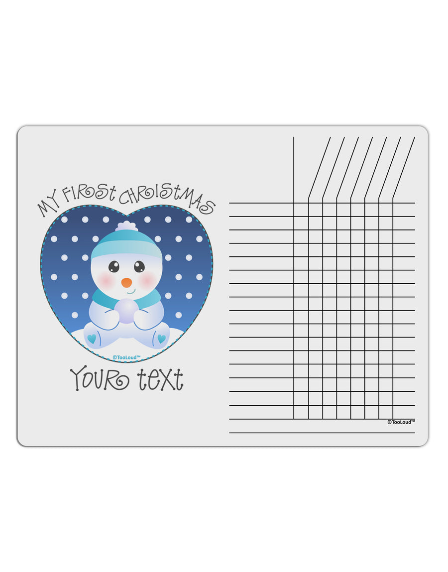 Personalized My First Christmas Snowbaby Blue Chore List Grid Dry Erase Board-Dry Erase Board-TooLoud-White-Davson Sales