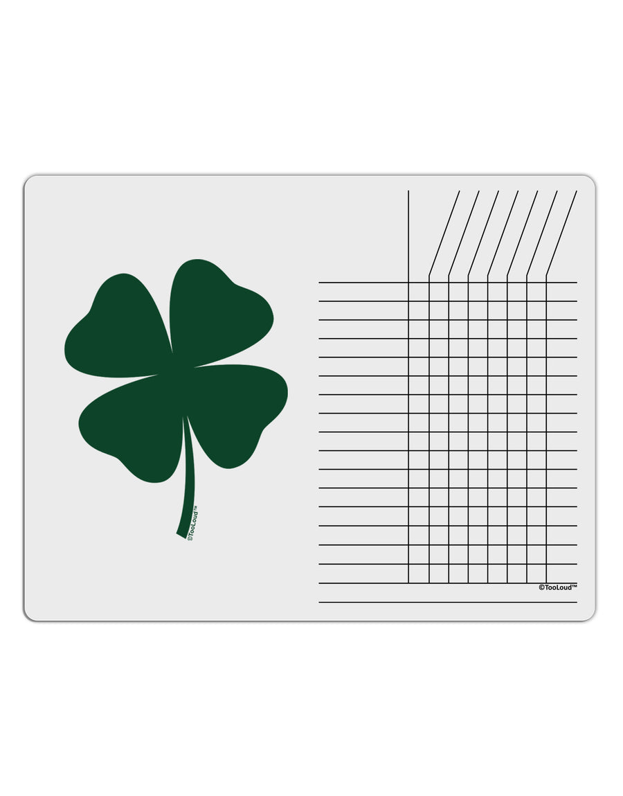 Lucky Four Leaf Clover St Patricks Day Chore List Grid Dry Erase Board-Dry Erase Board-TooLoud-White-Davson Sales