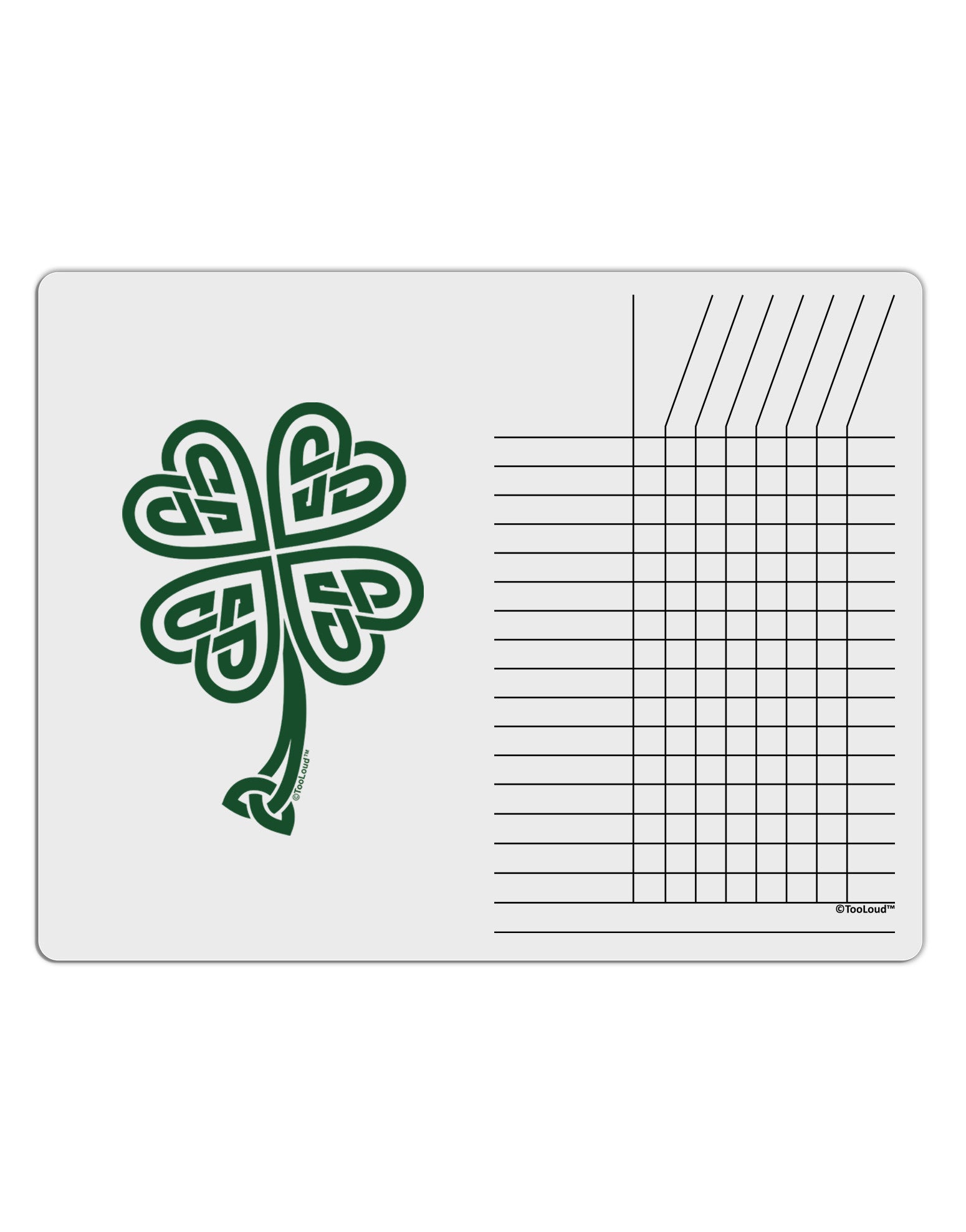 Celtic Knot 4 Leaf Clover St Patricks Chore List Grid Dry Erase Board-Dry Erase Board-TooLoud-White-Davson Sales