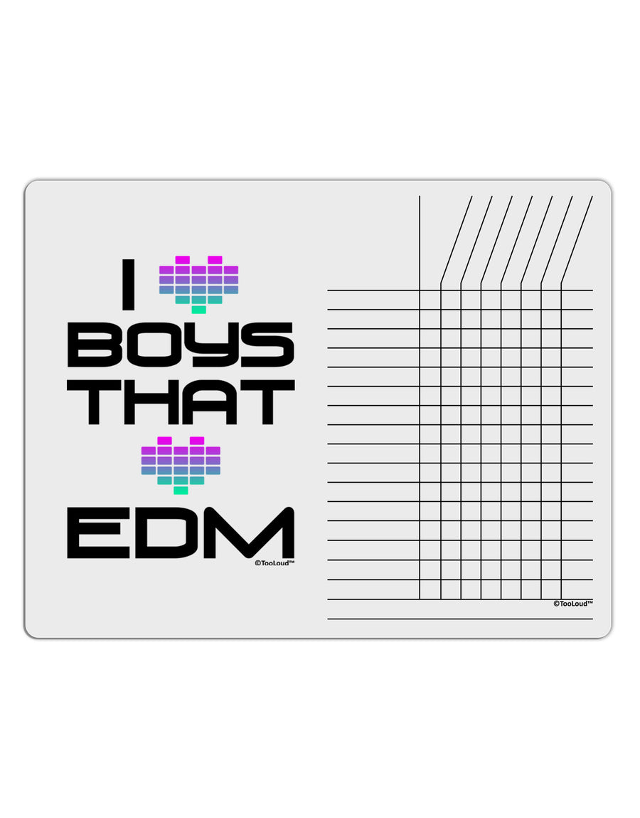 I Heart Boys That Heart EDM Chore List Grid Dry Erase Board-Dry Erase Board-TooLoud-White-Davson Sales