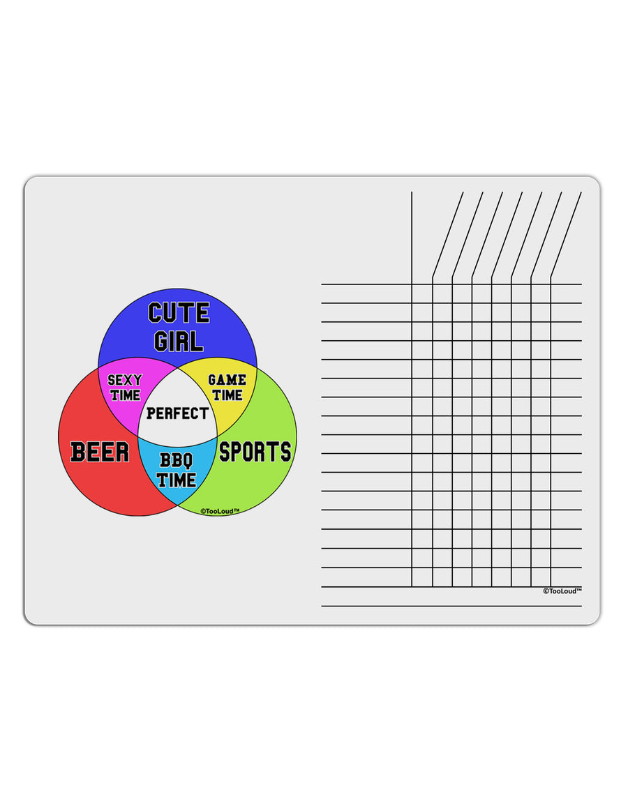 Beer Girl and Sports Diagram Chore List Grid Dry Erase Board-Dry Erase Board-TooLoud-White-Davson Sales