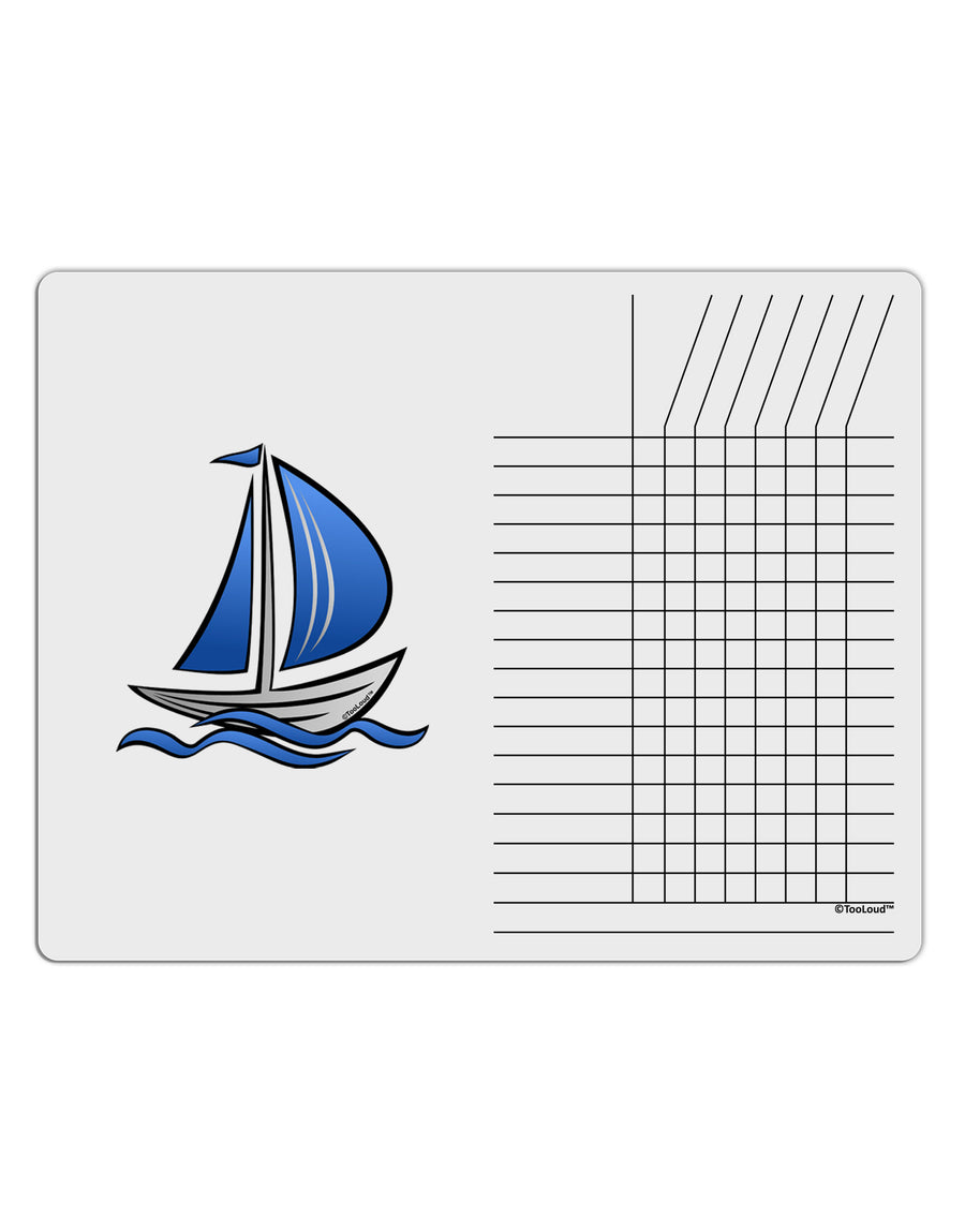 Blue Sailboat Chore List Grid Dry Erase Board