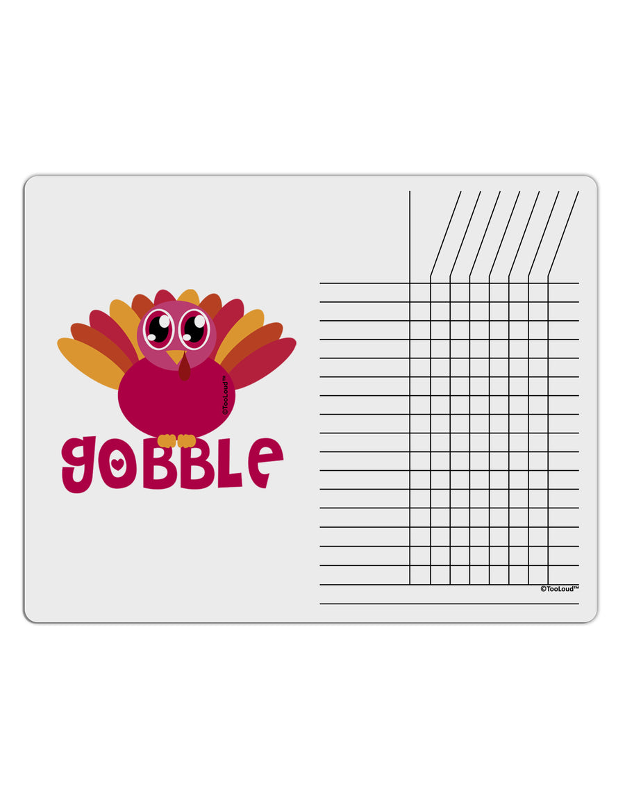 Cute Gobble Turkey Pink Chore List Grid Dry Erase Board-Dry Erase Board-TooLoud-White-Davson Sales