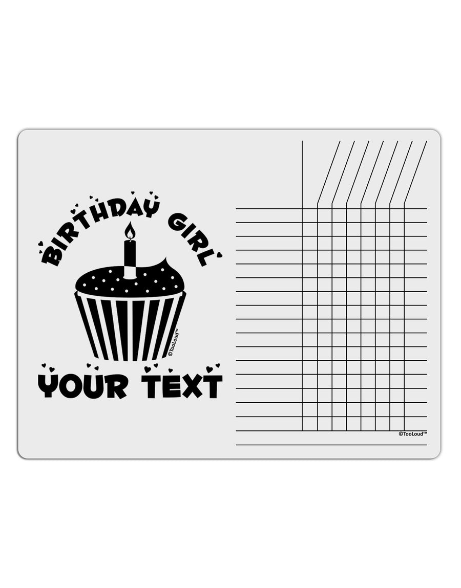 Personalized Birthday Girl Cupcake -Customizable- Name Chore List Grid Dry Erase Board-Dry Erase Board-TooLoud-White-Davson Sales