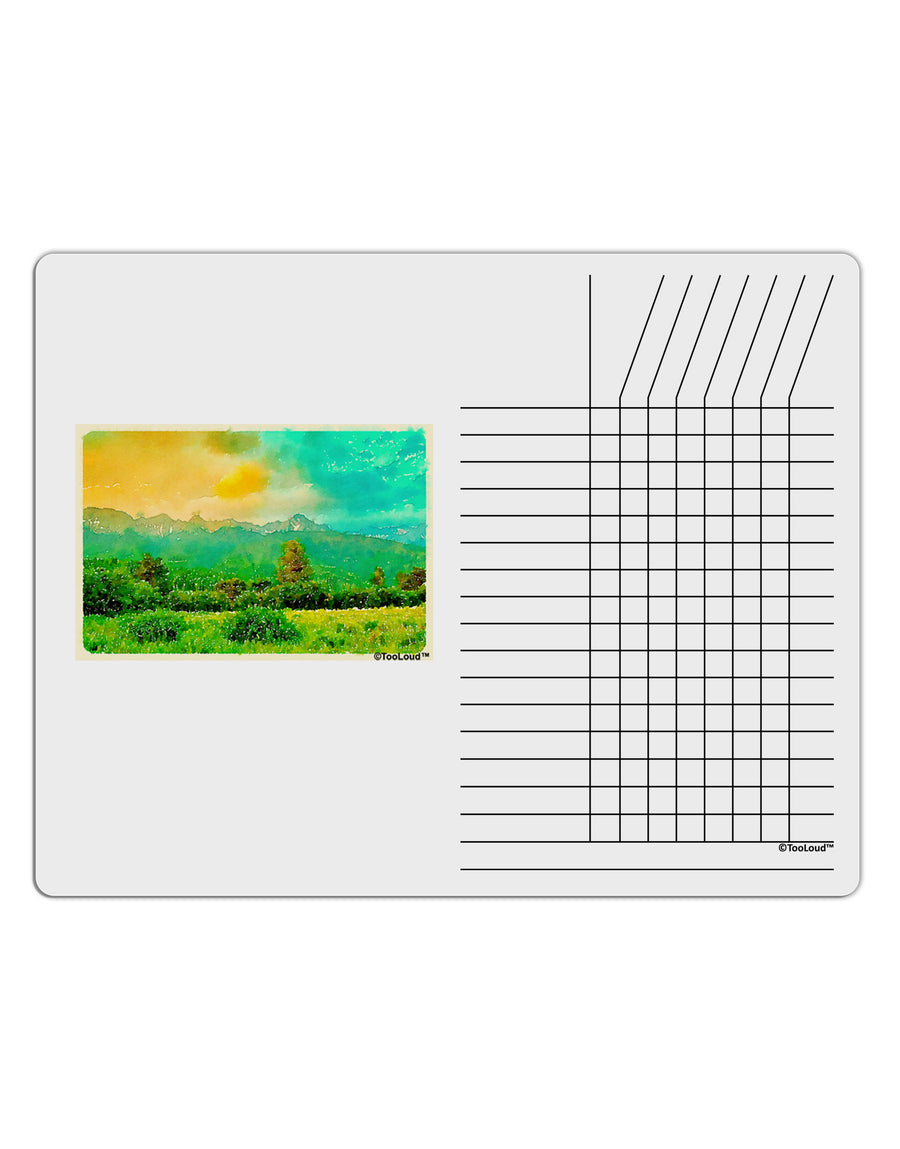 Mountain Sunset Watercolor Chore List Grid Dry Erase Board-Dry Erase Board-TooLoud-White-Davson Sales