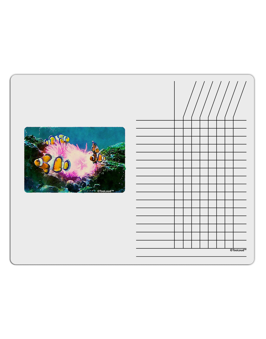 Clownfish Watercolor Chore List Grid Dry Erase Board-Dry Erase Board-TooLoud-White-Davson Sales