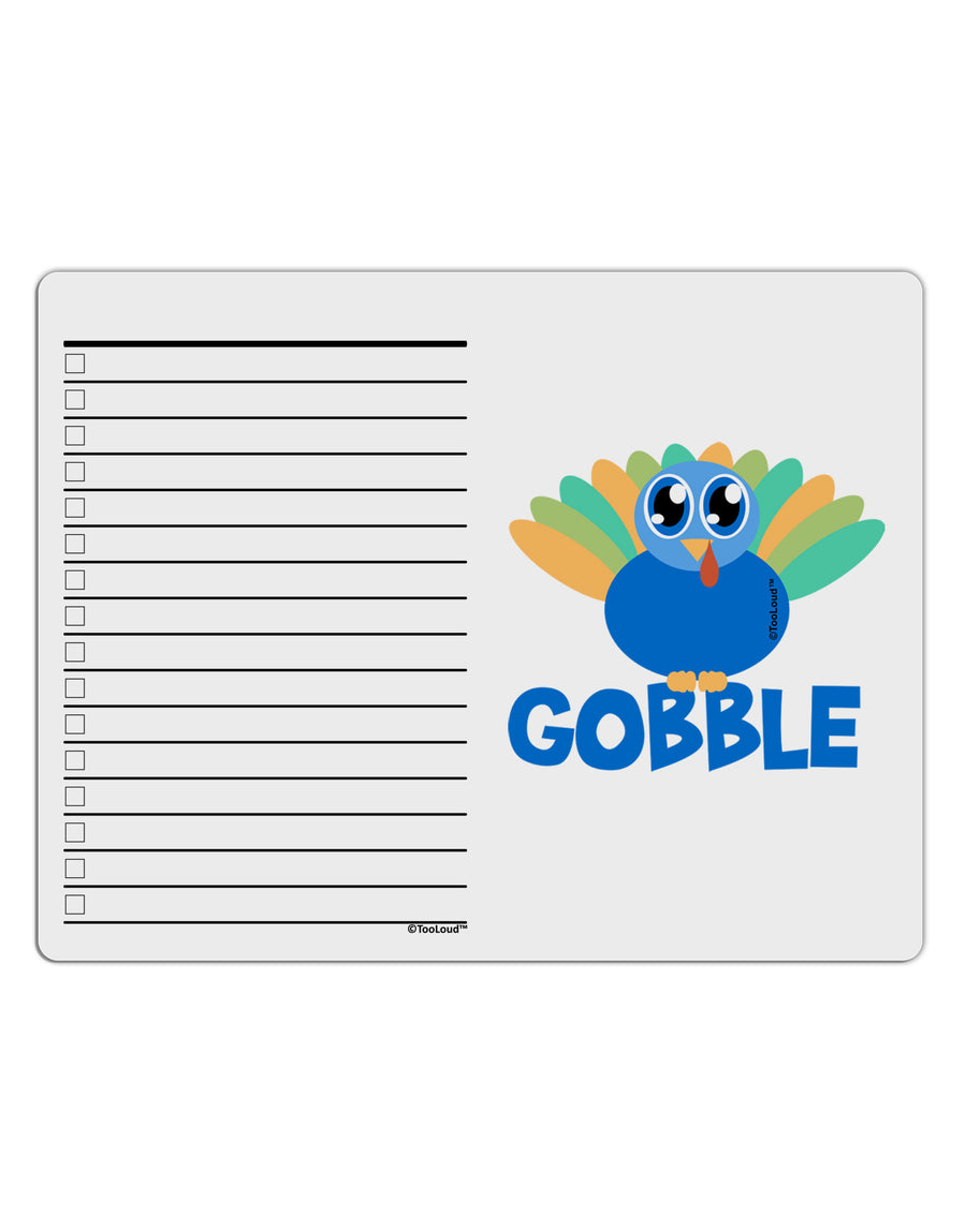 Cute Gobble Turkey Blue To Do Shopping List Dry Erase Board-Dry Erase Board-TooLoud-White-Davson Sales