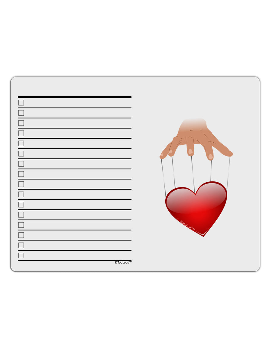 Heart on Puppet Strings To Do Shopping List Dry Erase Board-Dry Erase Board-TooLoud-White-Davson Sales