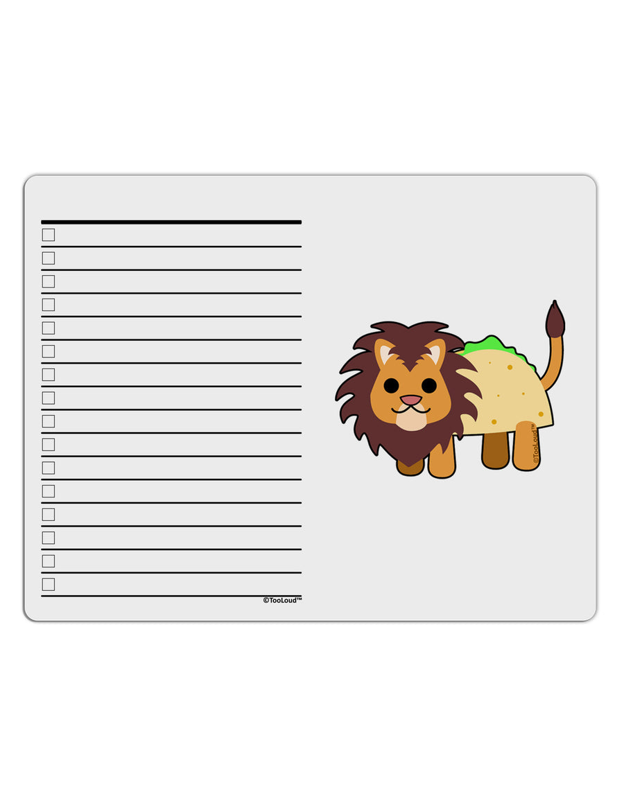 Cute Taco Lion To Do Shopping List Dry Erase Board-Dry Erase Board-TooLoud-White-Davson Sales