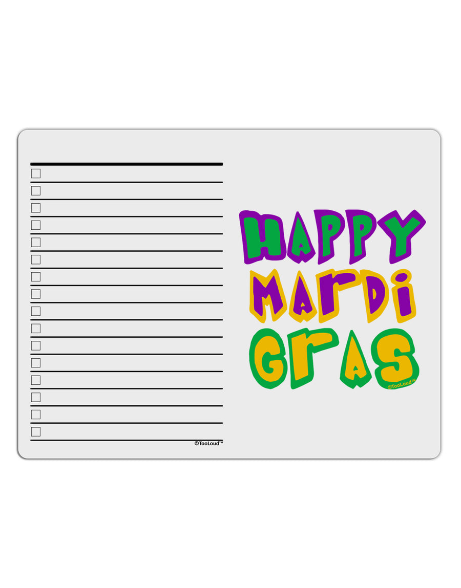 Happy Mardi Gras Text 2 To Do Shopping List Dry Erase Board-Dry Erase Board-TooLoud-White-Davson Sales