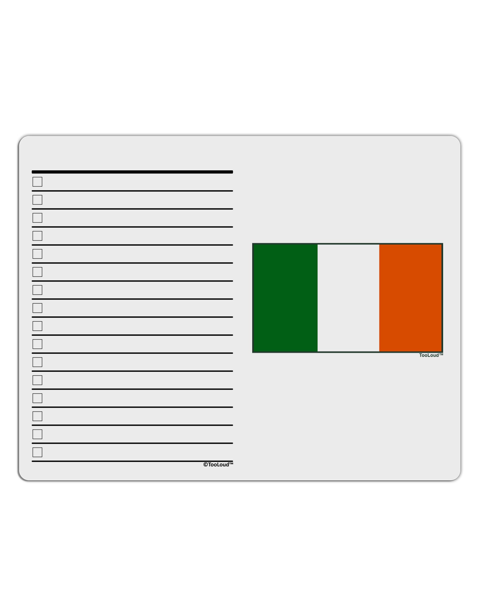 Irish Flag - Flag of Ireland To Do Shopping List Dry Erase Board-Dry Erase Board-TooLoud-White-Davson Sales