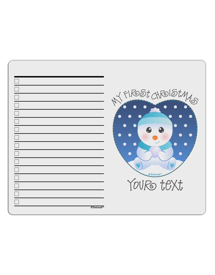 Personalized My First Christmas Snowbaby Blue To Do Shopping List Dry Erase Board-Dry Erase Board-TooLoud-White-Davson Sales