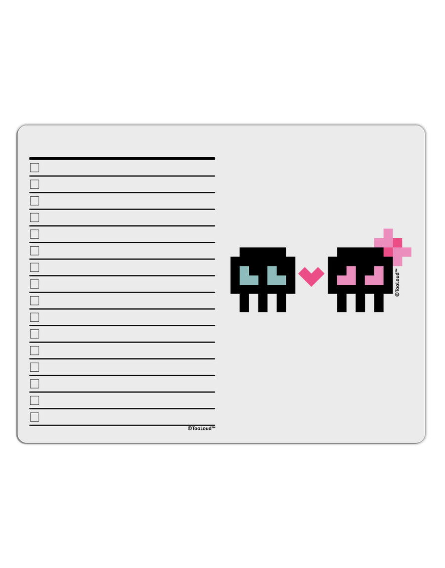 8-Bit Skull Love - Boy and Girl To Do Shopping List Dry Erase Board-Dry Erase Board-TooLoud-White-Davson Sales