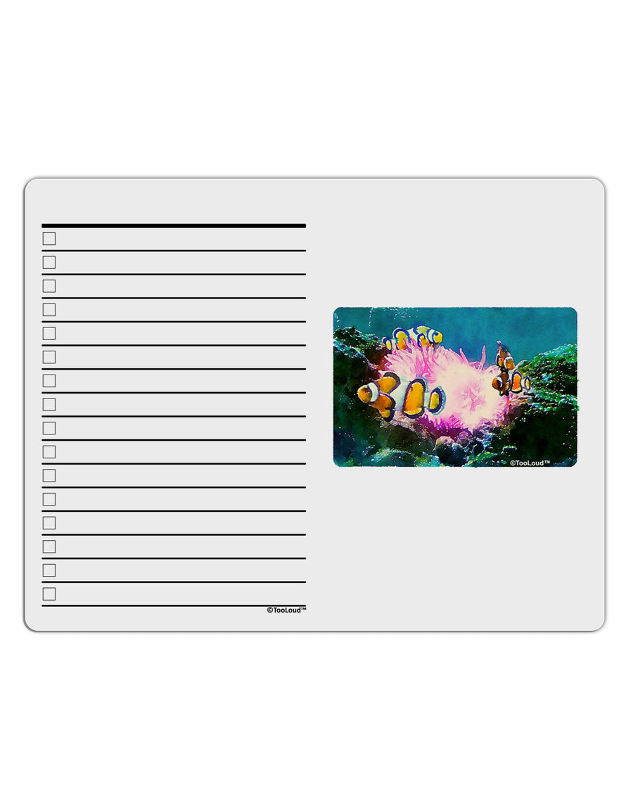 Clownfish Watercolor To Do Shopping List Dry Erase Board-Dry Erase Board-TooLoud-White-Davson Sales