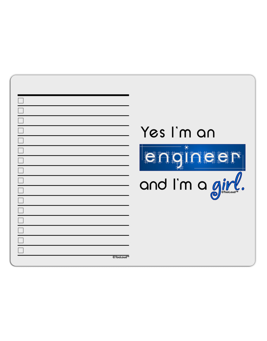 Yes I am a Engineer Girl To Do Shopping List Dry Erase Board-Dry Erase Board-TooLoud-White-Davson Sales