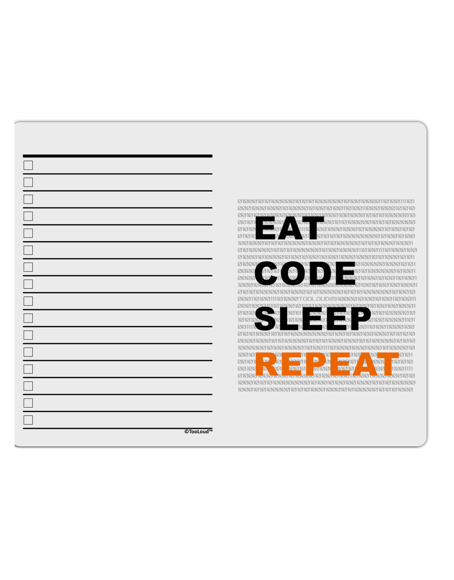 Eat Sleep Code Repeat To Do Shopping List Dry Erase Board by TooLoud-TooLoud-White-Davson Sales