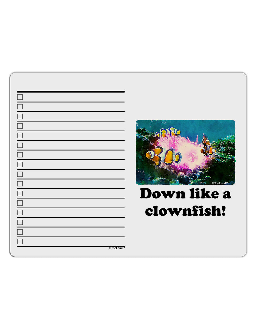 Down Like A Clownfish To Do Shopping List Dry Erase Board-Dry Erase Board-TooLoud-White-Davson Sales