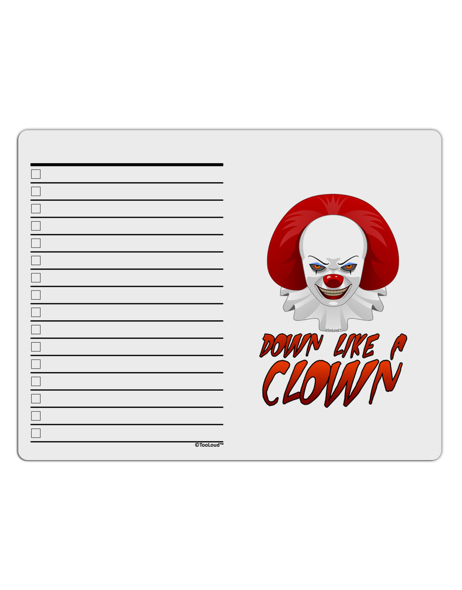 Down Like a Clown To Do Shopping List Dry Erase Board-Dry Erase Board-TooLoud-White-Davson Sales