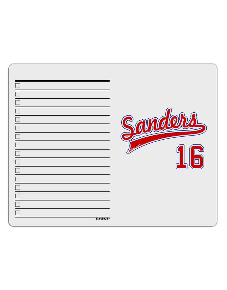 Sanders Jersey 16 To Do Shopping List Dry Erase Board-Dry Erase Board-TooLoud-White-Davson Sales