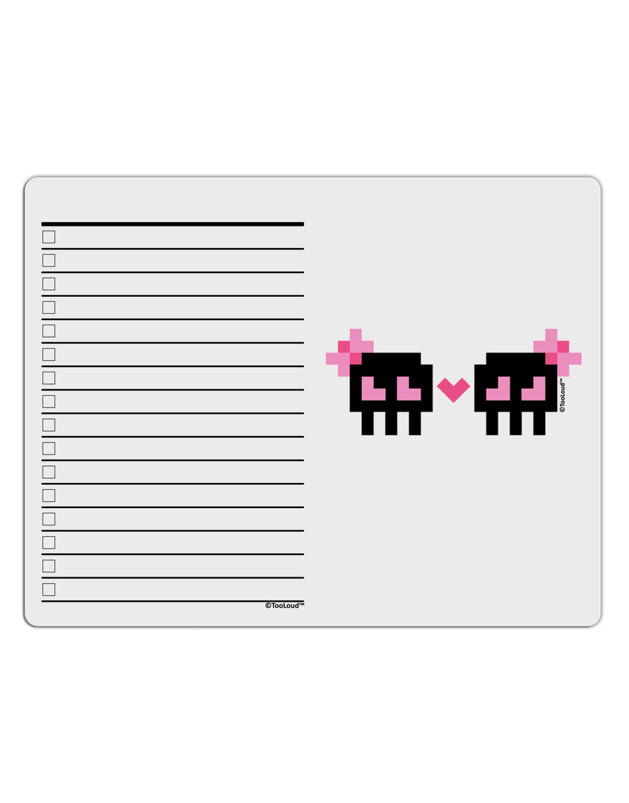 8-Bit Skull Love - Girl and Girl To Do Shopping List Dry Erase Board-Dry Erase Board-TooLoud-White-Davson Sales