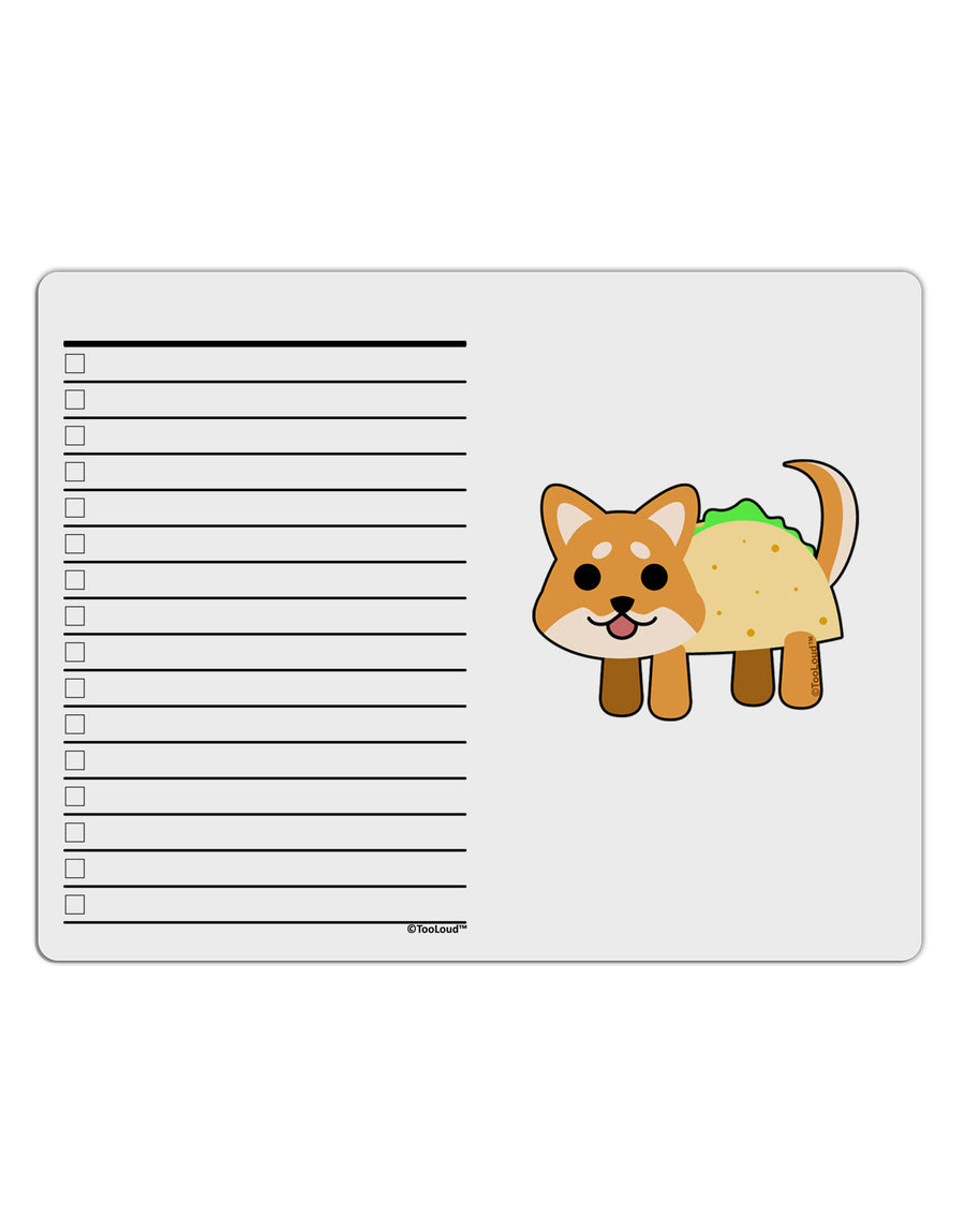 Cute Taco Dog To Do Shopping List Dry Erase Board-Dry Erase Board-TooLoud-White-Davson Sales