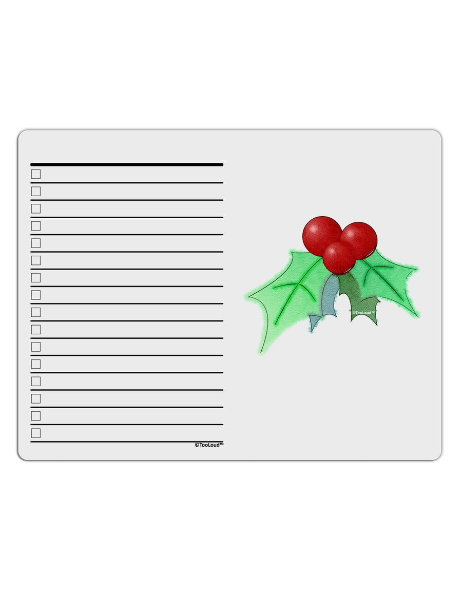 Holly Watercolor To Do Shopping List Dry Erase Board-Dry Erase Board-TooLoud-White-Davson Sales