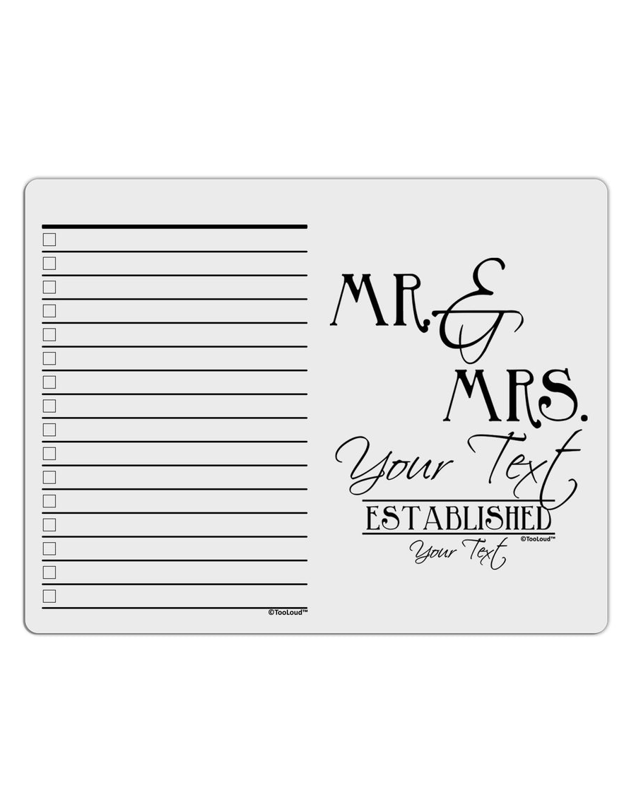Personalized Mr and Mrs -Name- Established -Date- Design To Do Shopping List Dry Erase Board-Dry Erase Board-TooLoud-White-Davson Sales