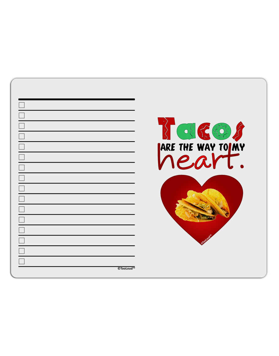 Tacos Are the Way To My Heart To Do Shopping List Dry Erase Board-Dry Erase Board-TooLoud-White-Davson Sales