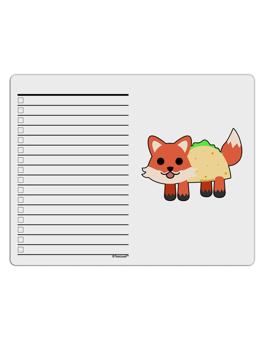 Cute Taco Fox To Do Shopping List Dry Erase Board-Dry Erase Board-TooLoud-White-Davson Sales