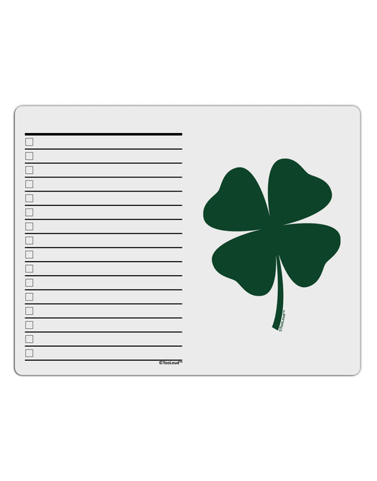 Lucky Four Leaf Clover St Patricks Day To Do Shopping List Dry Erase Board-Dry Erase Board-TooLoud-White-Davson Sales