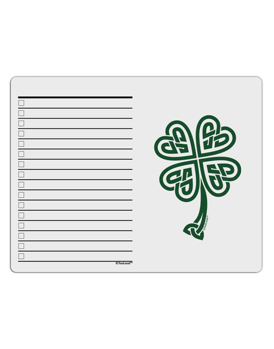 Celtic Knot 4 Leaf Clover St Patricks To Do Shopping List Dry Erase Board-Dry Erase Board-TooLoud-White-Davson Sales