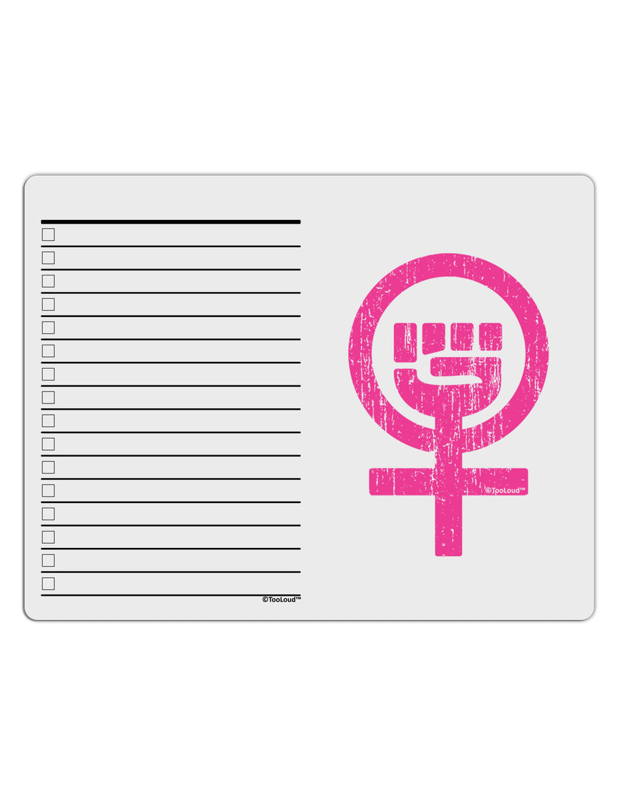 Pink Distressed Feminism Symbol To Do Shopping List Dry Erase Board-Dry Erase Board-TooLoud-White-Davson Sales
