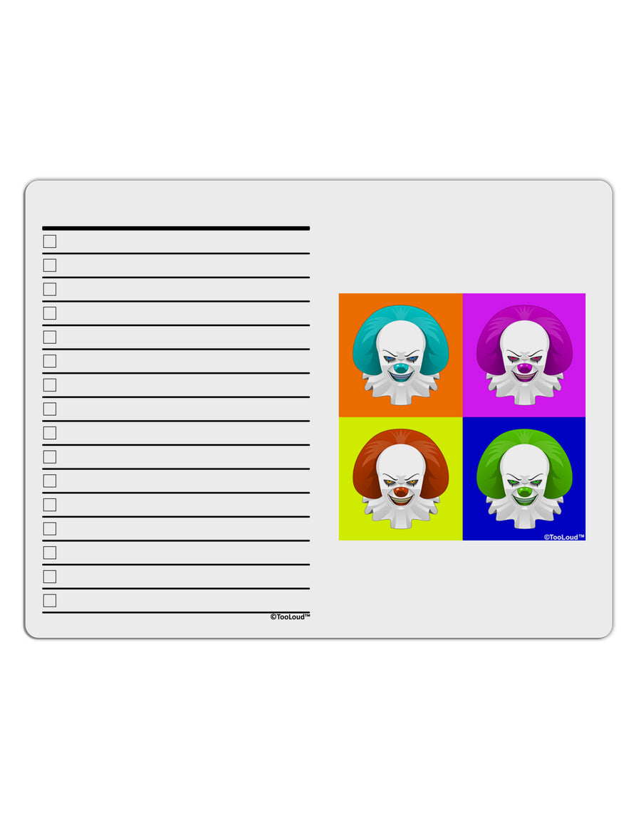 Clown Face Pop Art To Do Shopping List Dry Erase Board-Dry Erase Board-TooLoud-White-Davson Sales