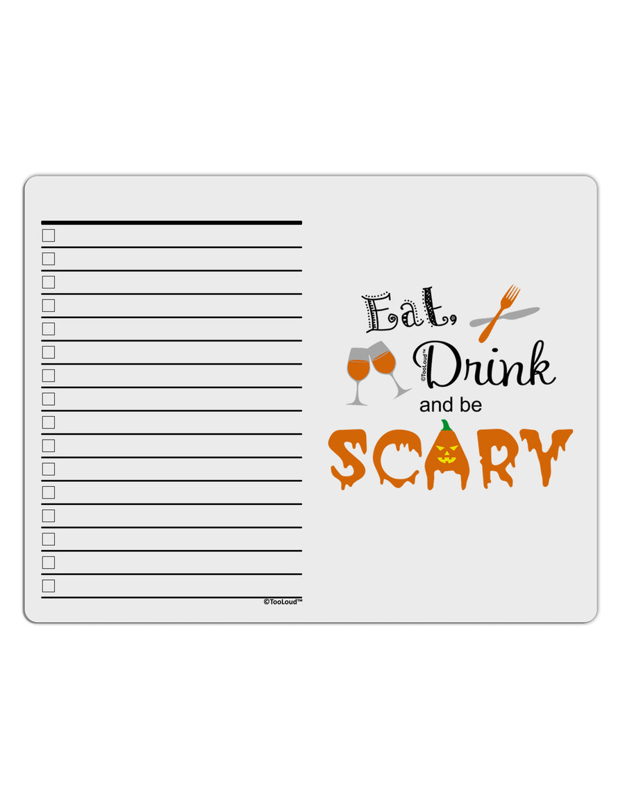 Eat Drink Scary Black To Do Shopping List Dry Erase Board-Dry Erase Board-TooLoud-White-Davson Sales
