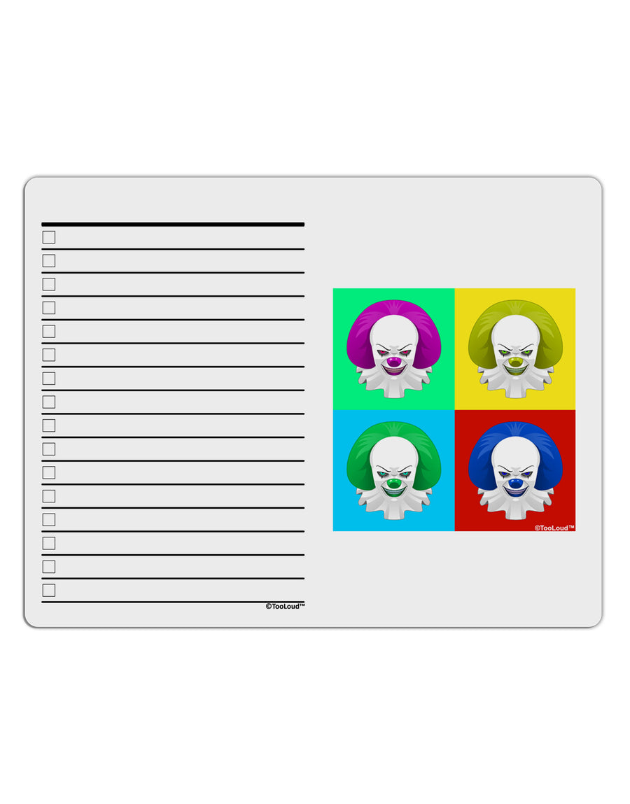 Clown Face Pop Art 2 To Do Shopping List Dry Erase Board-Dry Erase Board-TooLoud-White-Davson Sales